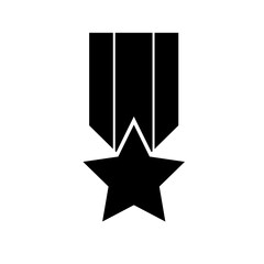 win medal flat icon on white background