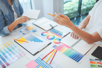 Startup team meeting in modern workplace with project ideas..