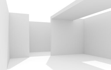 Empty space interior 3d rendering illustration
