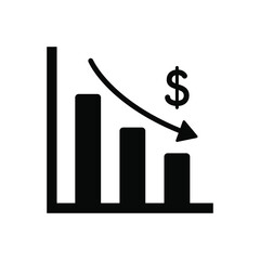 Sales decrease chart icon