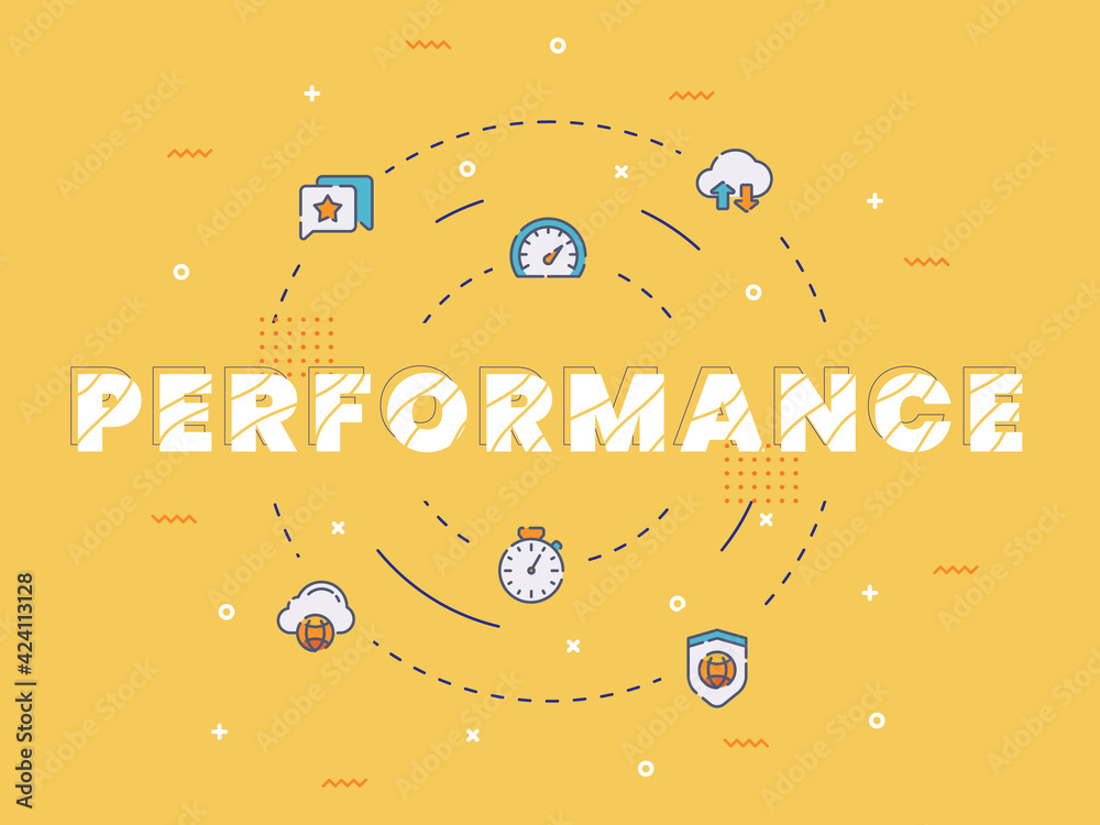 Wall mural performance typography with color outline style