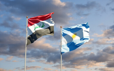 Flags of Iraq and Argentina.