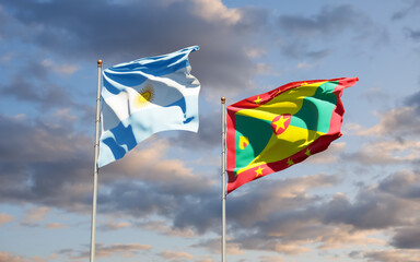 Flags of Grenada and Argentina.