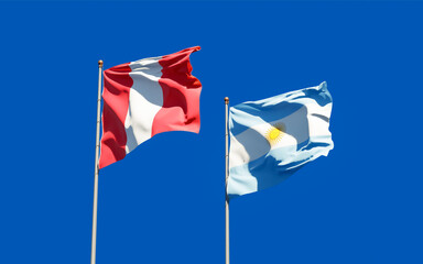 Flags of Peru and Argentina.