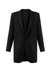 Jacket black color. Suit modern