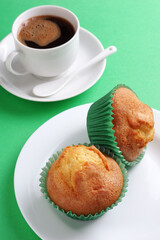 Two cupcake and coffee