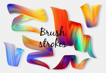 Fototapeta na wymiar Set of colorful brush strokes. Vector illustration, eps10