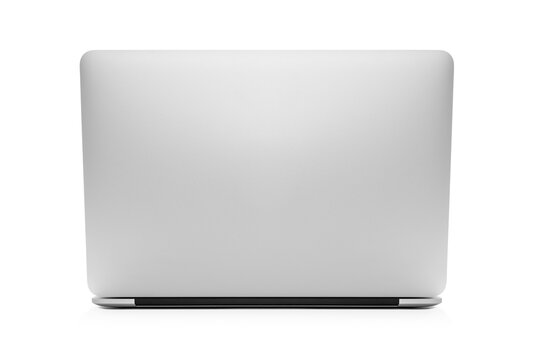 The back view of the new laptop on white background, including clipping path