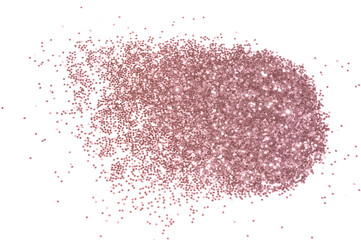 Fototapeta premium Rose gold glitter on white background