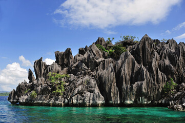 Limestone rock formation, Coron Island, Palawan, Philippines.