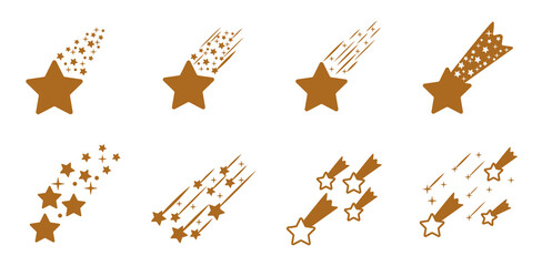 Shooting comet. Set falling stars. Vector stock illustration © biancaoddi