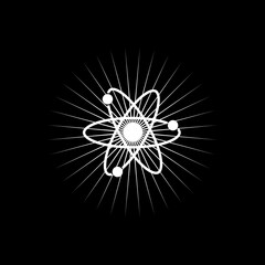 Atom icon isolated on dark background