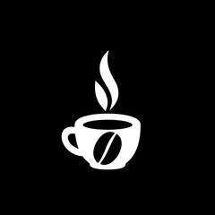 Coffee cup icon isolated on dark background
