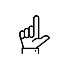 Loser sign hand gesture line art vector icon for apps and websites