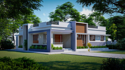 Fototapeta premium Modern home designs 3d rendering