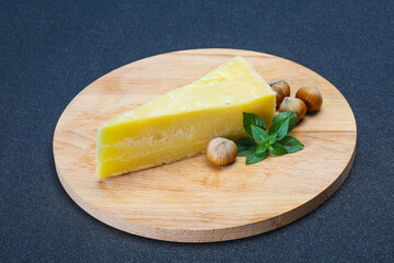 Parmesan cheese served basil and nuts