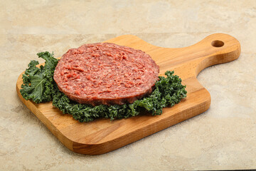 Raw beef burger cutlet for burger