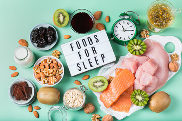 Foods rich in sleep promoting hormone melatonin and tryptophan 