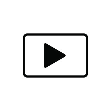 video icon, stock line illustration flat design style