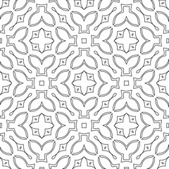  Geometric vector pattern with triangular elements. Seamless abstract ornament for wallpapers and backgrounds. Black and white colors. 