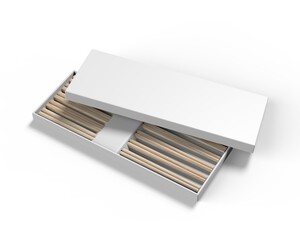 5 Pair Chopsticks Set With Blank Gift Box Branding Mockup, 3d render illustration.