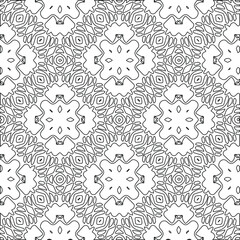 Geometric vector pattern with triangular elements. Seamless abstract ornament for wallpapers and backgrounds. Black and white colors. 