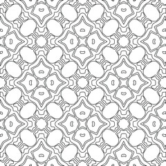 Geometric vector pattern with triangular elements. Seamless abstract ornament for wallpapers and backgrounds. Black and white colors. 