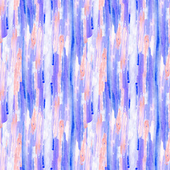 Abstract seamless pattern stripes blue pink watercolour textures