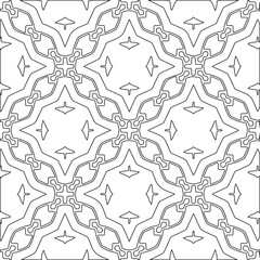 Geometric vector pattern with triangular elements. Seamless abstract ornament for wallpapers and backgrounds. Black and white colors. 