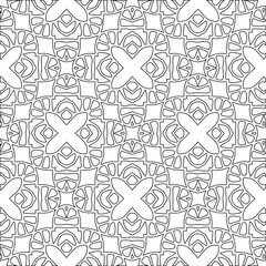 Geometric vector pattern with triangular elements. Seamless abstract ornament for wallpapers and backgrounds. Black and white colors. 