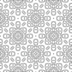 Geometric vector pattern with triangular elements. Seamless abstract ornament for wallpapers and backgrounds. Black and white colors. 