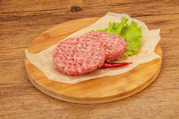 Raw beef cutlet for burger