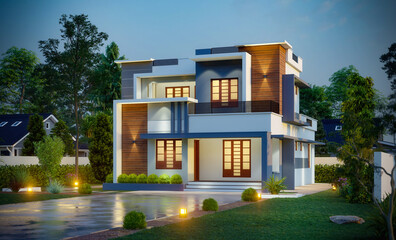 Modern home designs 3d rendering
