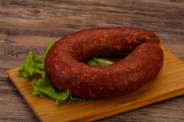 Krakowska sausage over the board