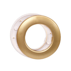 Golden grommet isolated on a white background