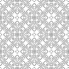 Geometric vector pattern with triangular elements. Seamless abstract ornament for wallpapers and backgrounds. Black and white colors. 