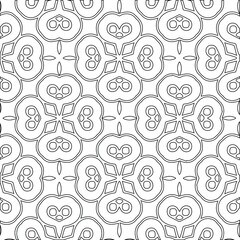 Geometric vector pattern with triangular elements. Seamless abstract ornament for wallpapers and backgrounds. Black and white colors. 