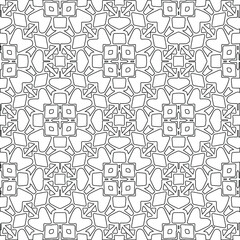 Geometric vector pattern with triangular elements. Seamless abstract ornament for wallpapers and backgrounds. Black and white colors. 