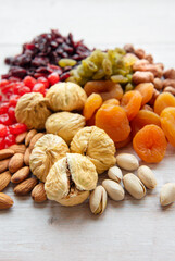 Various dried fruits and nuts