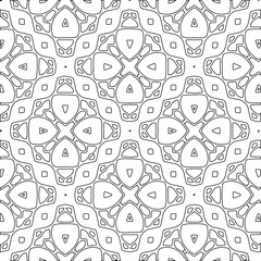 Geometric vector pattern with triangular elements. Seamless abstract ornament for wallpapers and backgrounds. Black and white colors. 