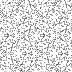 Geometric vector pattern with triangular elements. Seamless abstract ornament for wallpapers and backgrounds. Black and white colors. 