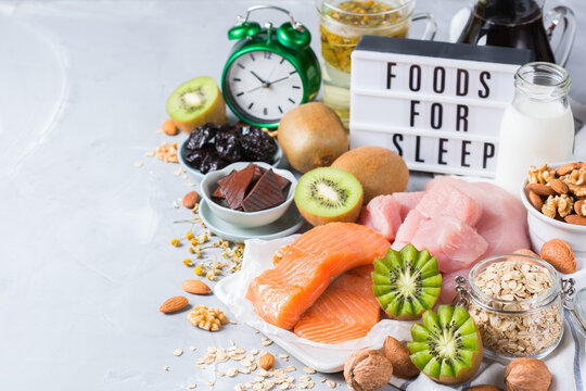Foods rich in sleep promoting hormone melatonin and tryptophan 