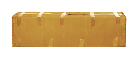 Very large orange cardboard box