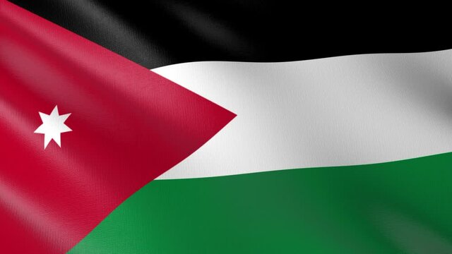 Flag of The Jordan. Flag's footages are rendered in real 3D software. Perfect for TV, Movies, social, HUD, presentations, webs etc.