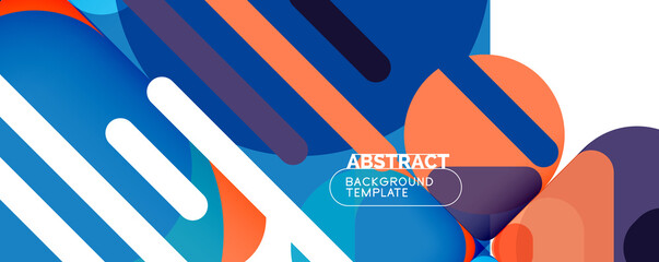 Modern geometric round shapes and dynamic lines, abstract background. Vector illustration for placards, brochures, posters and banners