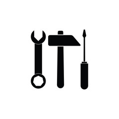 service tools. Wrench and screwdriver icon
