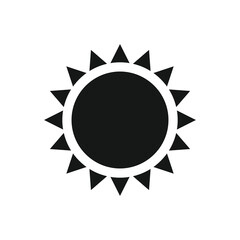 Sun vector icon. Black symbol
