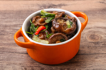 Marinated shiitake mushrooms with herbs