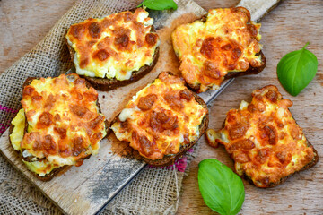 Yellow cheese and egg   bread  low carb  hot  sandwich
