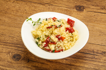 Vegetarian uisine - couscous with vegetables